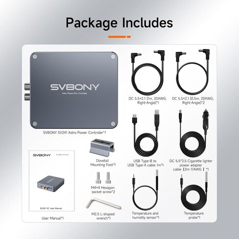 SVBONY SV241 Pro Telescope Power Management Box, Telescope Power Hub, USB | Dovetail Base, Protected Smart, Remote Control for Astronomy Equipment, Durable Portable Power Adapter, for Astrophotography in Saudi Arabia