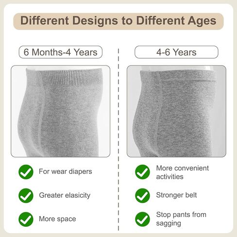 3 Pack Toddler Tights Non Slip Tights for Girls (6 months-6 years) | Knit Cotton Pantyhose for Toddler Girls Baby, Black White Pink Grey, Soft & Comfortable, Enlarged Crotch in Saudi Arabia