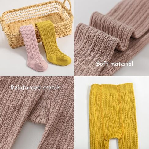 Marchare Baby Girls Tights Cable Knit Tights Thick Solid Footed Leggings Winter Warm Stockings in Saudi Arabia