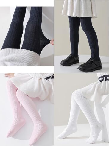 Marchare Baby Girls Tights Thick Cable Knit Tight Solid Footed Leggings Warm Stockings For Kids in Saudi Arabia