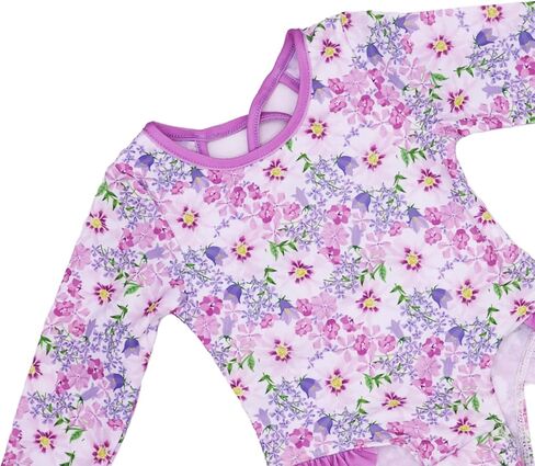 Toddler Girl Swimsuit UPF 50+ One-Piece Rash Guard with Button - Long Sleeve Sun Protection Swimwear in Saudi Arabia