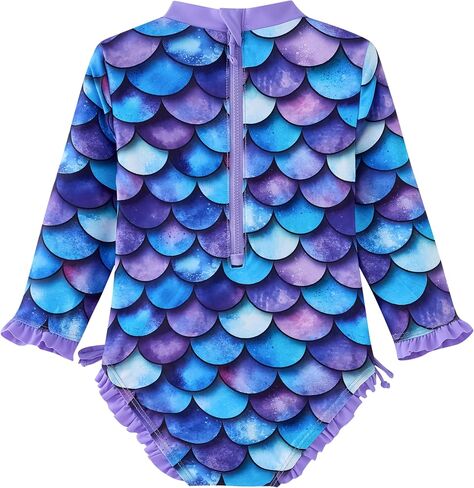 UMELOK ملابس سباحة للفتيات الرضع ملابس سباحة من Rashguard قطعة واحدة بعامل حماية من أشعة الشمس 50+ للحماية من الشمس بدلة استحمام للطفح الجلدي in Kuwait