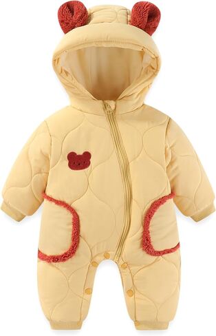 JiAmy Baby Bear Snowsuit Baby Winter Clothes Hooded Newborn Winter Coat Toddler Boy Girl Clothes in Saudi Arabia