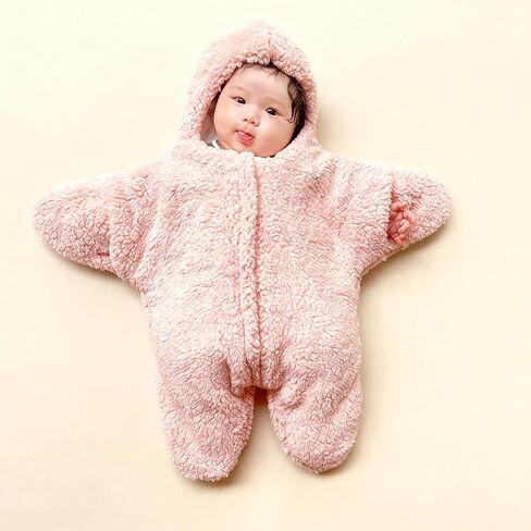 BINIDUCKLING Baby Bunting Suit Starfish Outfit for Fall & Winter Fleece Pramsuit 3-12 Months in Saudi Arabia