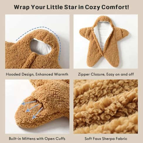 BINIDUCKLING Baby Bunting Suit Starfish Outfit for Fall & Winter Fleece Pramsuit 3-12 Months in Saudi Arabia