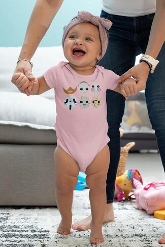 Pop Threads Horror Masks Monster Scary Movie Halloween Spooky Infant Baby Boy Girl Bodysuit in Saudi Arabia