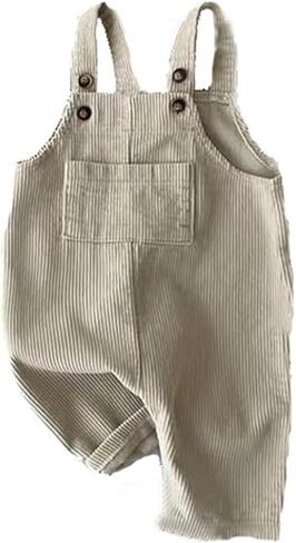 Baby Girl Boy Corduroy Bib Overalls Cotton Suspender Pants Solid Straps Trousers Romper Loose Jumpsuit Kids Outfits in Saudi Arabia
