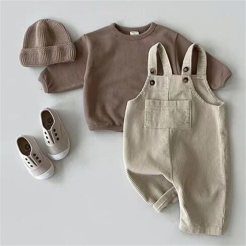 Baby Girl Boy Corduroy Bib Overalls Cotton Suspender Pants Solid Straps Trousers Romper Loose Jumpsuit Kids Outfits in Saudi Arabia