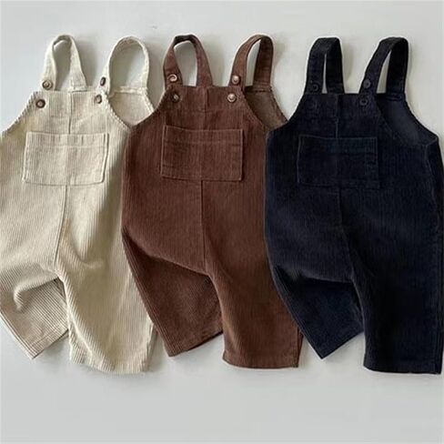 Baby Girl Boy Corduroy Bib Overalls Cotton Suspender Pants Solid Straps Trousers Romper Loose Jumpsuit Kids Outfits in Saudi Arabia