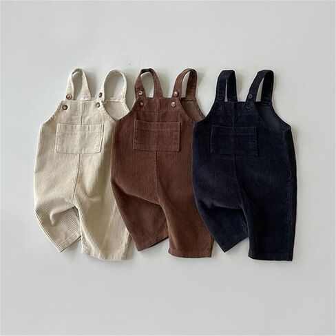 Baby Girl Boy Corduroy Bib Overalls Cotton Suspender Pants Solid Straps Trousers Romper Loose Jumpsuit Kids Outfits in Saudi Arabia