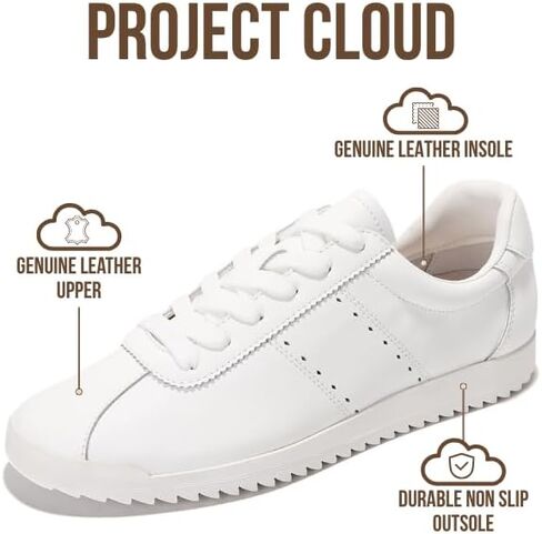 Project Cloud Genuine Leather Sneakers for Women – Womens Sneakers with Memory Foam Insole – Lightweight & Non Slip Womens Shoes – Stylish Fall Shoes for Women 2025 (Lynn) in Saudi Arabia