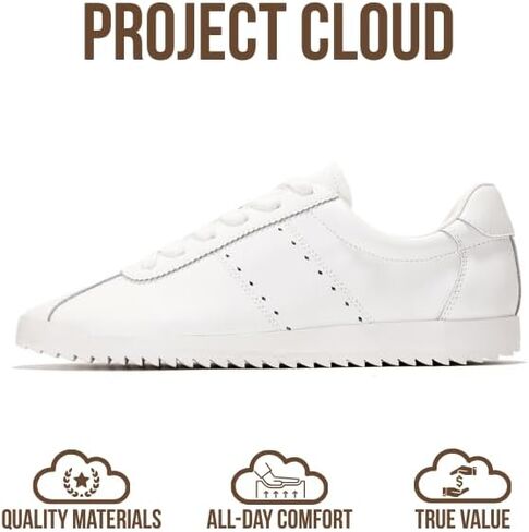 Project Cloud Genuine Leather Sneakers for Women – Womens Sneakers with Memory Foam Insole – Lightweight & Non Slip Womens Shoes – Stylish Fall Shoes for Women 2025 (Lynn) in Saudi Arabia
