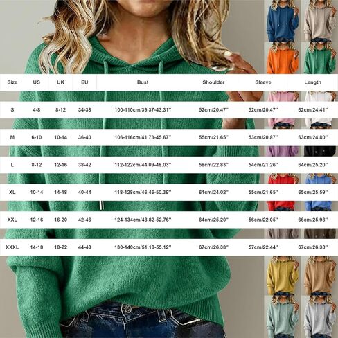 Warm Cashmere Sweaters for Women Crew Neck Soft Wool Hoodies Fall Winter Cozy Knitted Drawstring Hooded Pullover 2025 in Saudi Arabia