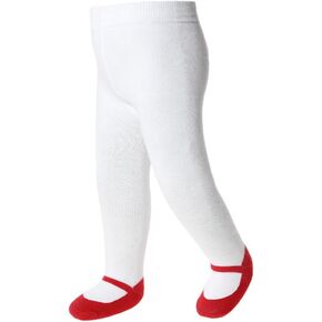 Baby Girl Tights with Sewn-in Mary Jane Shoe Design - Anti Slip - Cotton-Infant & Toddler Sizes in Saudi Arabia