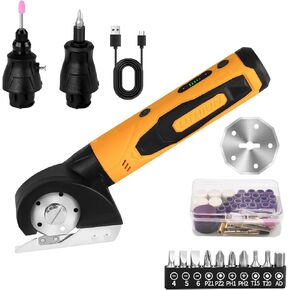 4-In-1 Cordless Electric Scissors,90pcs Multi-Functional 4V Cardboard Cutter Electric,Includes Interchangeable Rotary Tool Kit,Suitable For Cardboard Cutting,Sanding,Drilling,And Diy Crafts in Saudi Arabia