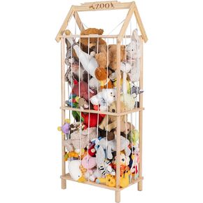 Stuffed Animal Storage, Wooden Stuffed Animal Holder Stuffed Animal Zoo Organizer Cage with Large Capacity, Using for Storing Plushies on Nursery Playroom Bedroom Decor Corner in Saudi Arabia
