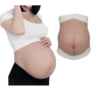 Fake Pregnant Belly, Artificial Silicone Adult Belly Stuffer False Belly Baby Fake Pregnancy Bump for Actor Performance Photography Props, Screen Performance. (M,color1) in Kuwait