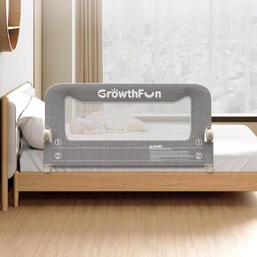 Foldable Bed Rail for Toddlers, 59in Reinforced Carbon Steel Frame&Connectors, Breathable Cationic Fabric, Safety Toddler Bed Rails for Queen, King, Twin, Full, No-Tool Setup. in Saudi Arabia
