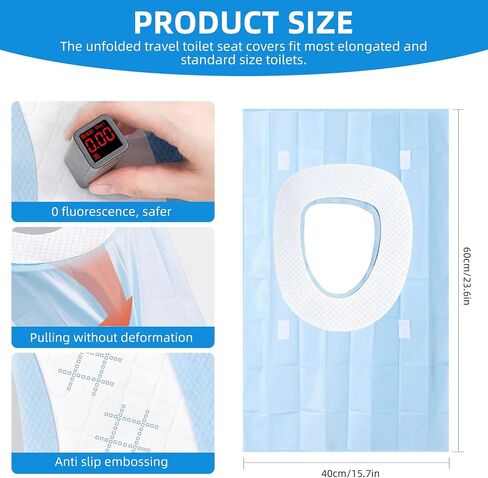 35 Pack Toilet Seat Covers Disposable 16x24 Inch XL Portable Toilet Liners Travel Seat Cover for Outdoors,Hotel, Hospital, Travel, Public Toilet Seat Cover (35 Pack, XL) in Saudi Arabia
