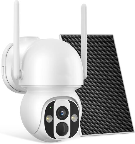 نظام كاميرا أمان لاسلكية تعمل بالطاقة الشمسية، نظام كاميرا أمان منزلي خارجي، بدون اشتراك، تعمل بالطاقة الشمسية، 2.4 جيجا و5 جيجا واي فاي 4 مجموعة كاميرات، رؤية ليلية ملونة 4 ميجابكسل، دوران وإمالة 360 درجة، محادثة ثنائية الاتجاه، IP66 in Kuwait