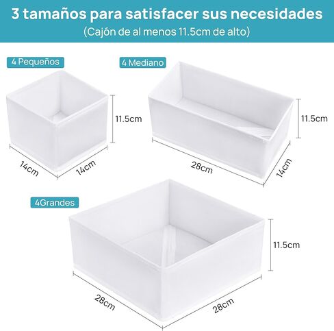 Vtopmart 12 Pack Baby Clothes Organizer, Dresser Drawer Organizer for Baby Clothing, Foldable Fabric Closet Drawer Storage Bins, Nursery Dresser Dividers for Bra, Socks, Ties, Scarf in Kuwait
