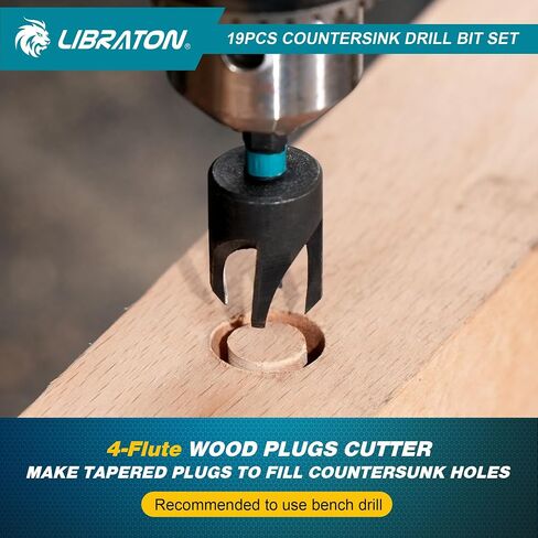 مجموعة لقم الثقب الغاطسة من ليبراتون، 19 قطعة لقمة ثقب مدببة للأعمال الخشبية، لقمة مثقاب خشبية قابلة للتمديد 1/4 بوصة لقم مفك براغي سداسية مع حقيبة تخزين in Saudi Arabia