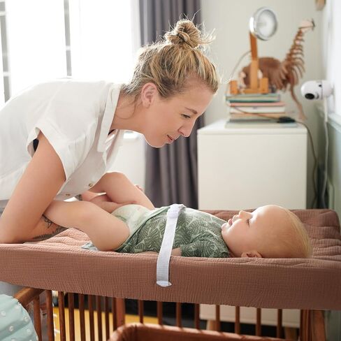 lulumoon Muslin Changing Pad Cover: Quilted Cotton Gentle on Baby's Skin | Soft & Breathable Changing Table Covers – Neutral Color Diaper Sheet for Nursery & Registry Gift - 32x16" Fit Standard Pad in Saudi Arabia