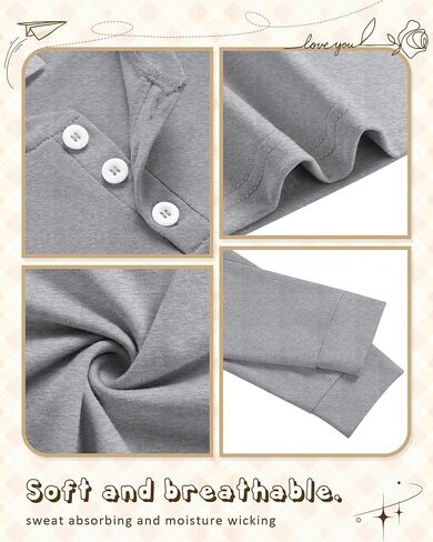 عبوة من 4 قمصان للأولاد بأكمام طويلة، تي شيرتات حرارية للفتيات من Henley للأطفال الصغار، قمصان كاجوال متماسكة للأطفال ملابس خريفية للجنسين in Kuwait