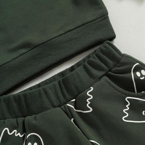 Toddler Boy Girl Halloween Outfit Embroidery Boo Crewneck Sweatshirt Ghost Pants Set Baby Fall Winter oversize Clothes in Saudi Arabia