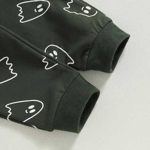 Toddler Boy Girl Halloween Outfit Embroidery Boo Crewneck Sweatshirt Ghost Pants Set Baby Fall Winter oversize Clothes in Saudi Arabia