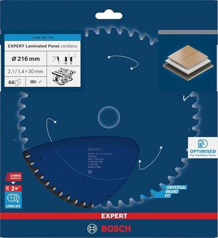 Bosch 1 x Expert Laminated Panel Cordless Circular Saw Blade for Table Saws (for Plastic-Coated Plates, Diameter mm, Professional Accessories Cordless Table Saw) in Saudi Arabia