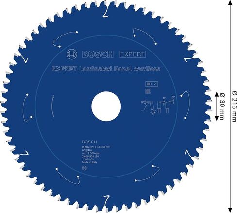 Bosch 1 x Expert Laminated Panel Cordless Circular Saw Blade for Table Saws (for Plastic-Coated Plates, Diameter mm, Professional Accessories Cordless Table Saw) in Saudi Arabia