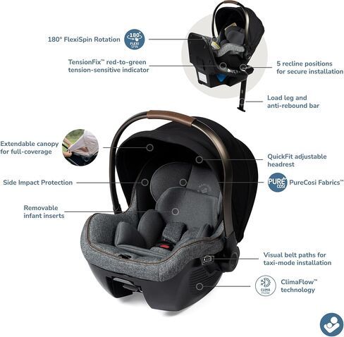Maxi-Cosi Peri 180 Rotating Infant Car Seat, Onyx Sand in Saudi Arabia