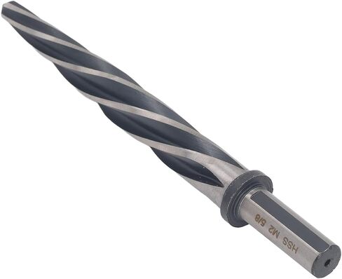 5 Flute Construction Reamer HSS6542 M2 High Speed Steel Round Shank Spiral Reamer Bit for Bridge Building and Metal Structure Installation 5/8in Diameter in Saudi Arabia
