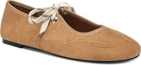 Lace up Round Toe Ballet Flats for Women Cute Slip on Soft Mary Jane Flats Casual Ballerina Shoes in Saudi Arabia
