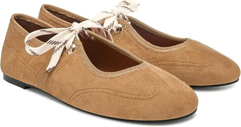 Lace up Round Toe Ballet Flats for Women Cute Slip on Soft Mary Jane Flats Casual Ballerina Shoes in Saudi Arabia