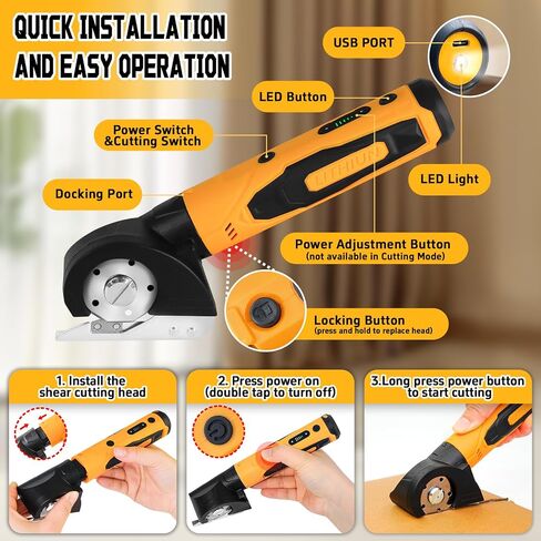 4-In-1 Cordless Electric Scissors,90pcs Multi-Functional 4V Cardboard Cutter Electric,Includes Interchangeable Rotary Tool Kit,Suitable For Cardboard Cutting,Sanding,Drilling,And Diy Crafts in Saudi Arabia