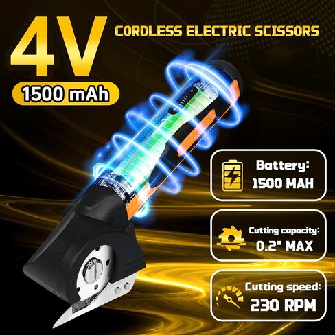4-In-1 Cordless Electric Scissors,90pcs Multi-Functional 4V Cardboard Cutter Electric,Includes Interchangeable Rotary Tool Kit,Suitable For Cardboard Cutting,Sanding,Drilling,And Diy Crafts in Saudi Arabia