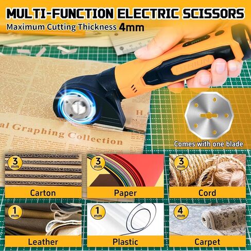 4-In-1 Cordless Electric Scissors,90pcs Multi-Functional 4V Cardboard Cutter Electric,Includes Interchangeable Rotary Tool Kit,Suitable For Cardboard Cutting,Sanding,Drilling,And Diy Crafts in Saudi Arabia