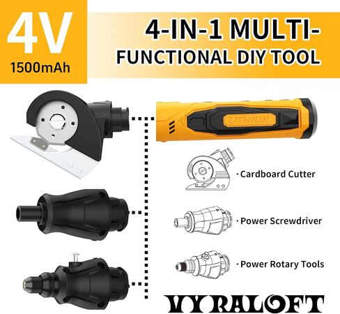 4-In-1 Cordless Electric Scissors,90pcs Multi-Functional 4V Cardboard Cutter Electric,Includes Interchangeable Rotary Tool Kit,Suitable For Cardboard Cutting,Sanding,Drilling,And Diy Crafts in Saudi Arabia