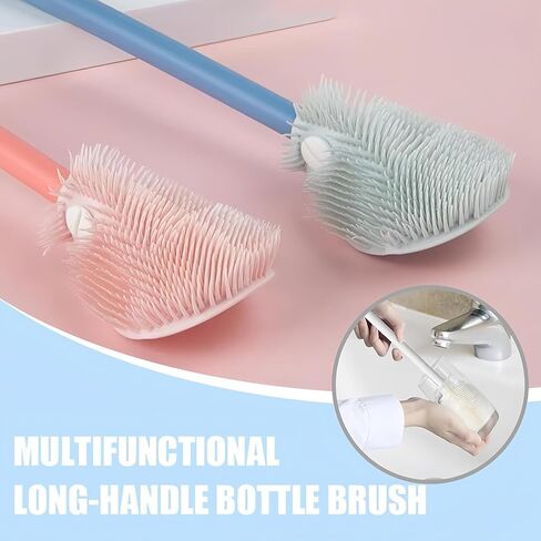 360° Flexible Baby Bottles Brush Cleaner Set Scalable Long Handle Narrow Neck Bottles Deep Cleaning Brush,for Water Bottles Baby Bottles Flasks etc. (Pink) in Saudi Arabia