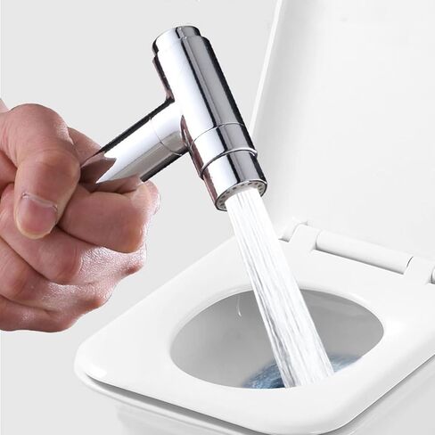 طقم رش بيديت للمرحاض، بخاخ للمرحاض، ملحق المرحاض النحاسي، طقم رش للحفاضات، طقم رش للمرحاض، خرطوم 3 متر، صمام زاوية تحكم مزدوج للحوض، أسود (فضي) in Kuwait