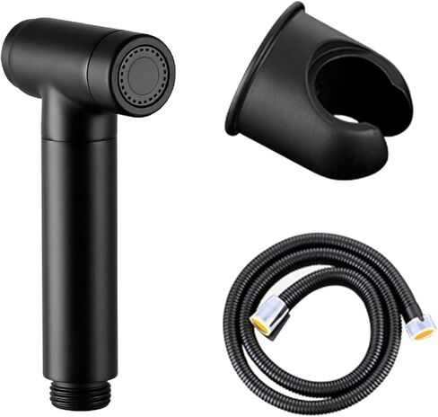 Toilet Bidet Sprayer Black Hand Held Bidet Sprayer for Toilet Hand Shower for Toilet Set with Hose Cold Water Brass No Drilling Cloth Diaper Sprayer Kit in Saudi Arabia