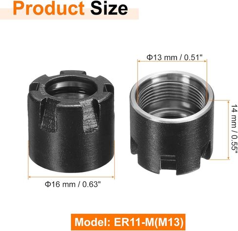 HARFINGTON ER20-M(M24) نوع صامولة تثبيت كوليت مع فتحات توازن ديناميكية 40Cr سبائك فولاذ لآلة CNC حامل أدوات طحن المخرطة، أسود in Saudi Arabia
