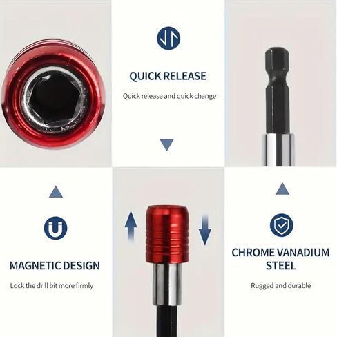 3Pcs Magnetic Drill Bit Holders - Quick Release Hex Shank Extension Bars for Power Tools, Screwdrivers, and Drill Bits in Saudi Arabia