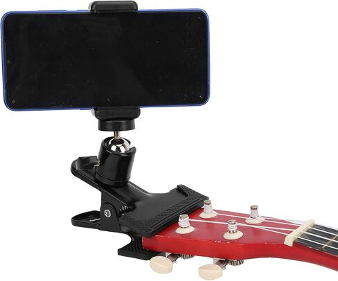 Drfeify Phone Holder Metal Guitar Bass Phone ClampHolder for Live Broadcast Bracket, Suitable for Guitar Supplies and Online Courses, Black in Saudi Arabia