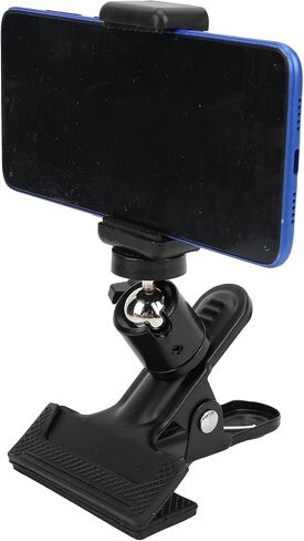 Drfeify Phone Holder Metal Guitar Bass Phone ClampHolder for Live Broadcast Bracket, Suitable for Guitar Supplies and Online Courses, Black in Saudi Arabia