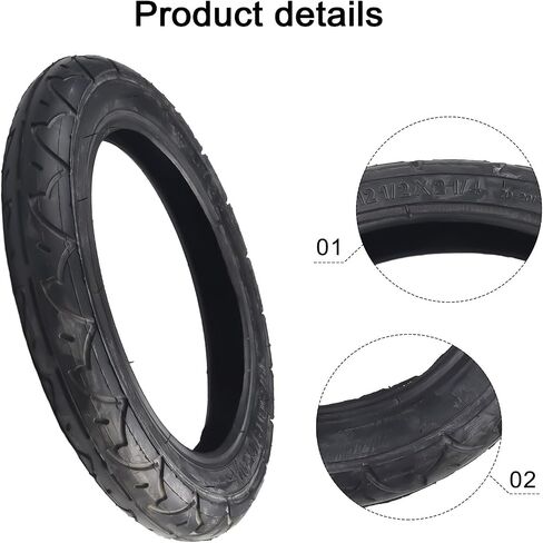 12 1/2x2 1/4 (57-203) Bicycle Tire and Inner Tube Set, Rubber Replacement for Stroller, Baby Carriage, Pushchair, Scooter(Inner tube) in Saudi Arabia