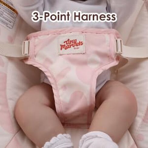 كرسي هزاز للأطفال - مقعد هزاز للأطفال، مقعد نطاط للرضع مع موسيقى وألعاب حسية، وسادة مقعد قابلة للغسل في الغسالة، مقعد داخلي للرضع، مثالي لحديثي الولادة من 0 إلى 6 أشهر، 20 رطلًا (زهري وردي) in Kuwait