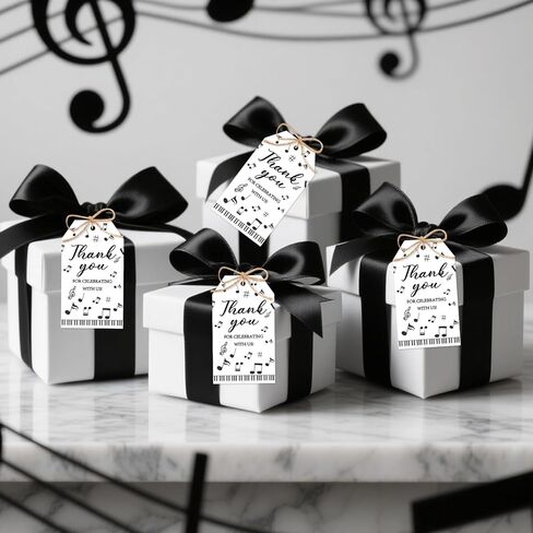 Music Theme Party Supplies 50pcs Musical Just A Note Thank You Cards Music-Note Thank You for Celebrating with Us Tag with String Rock and Roll Party Favor Gift Tag for Birthday Baby Showe in Kuwait
